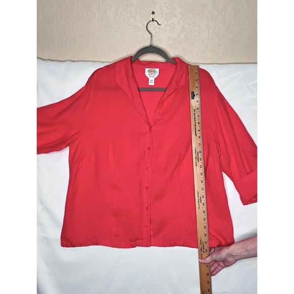Talbots womens  size 14  top Irish Linen button-up  pink 3/4 cuff sleeve luxury - Picture 5 of 8